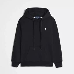 Black white label pullover hoodie
