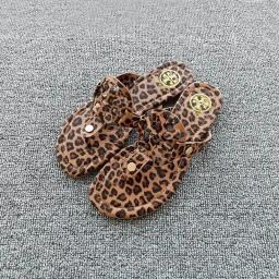 Brown leopard print TB leather