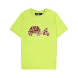 Leopard print decapitated bear green