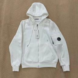 C-hoodie cardigan white (with added fleece)