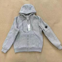 C-hoodie cardigan gray (with fleece)
