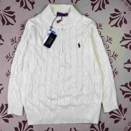 Zipper sweater white