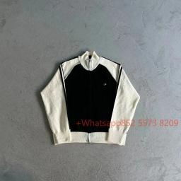 Black spliced beige sweater