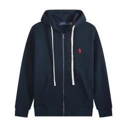 White rope zipper with navy blue and red logo