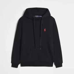 黑色红标套头卫衣