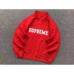 E582#半拉链卫衣红色